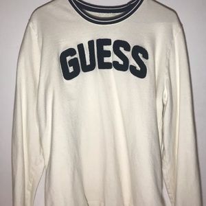 Embroidered Fuzzy Guess Logo Crewneck Size Small